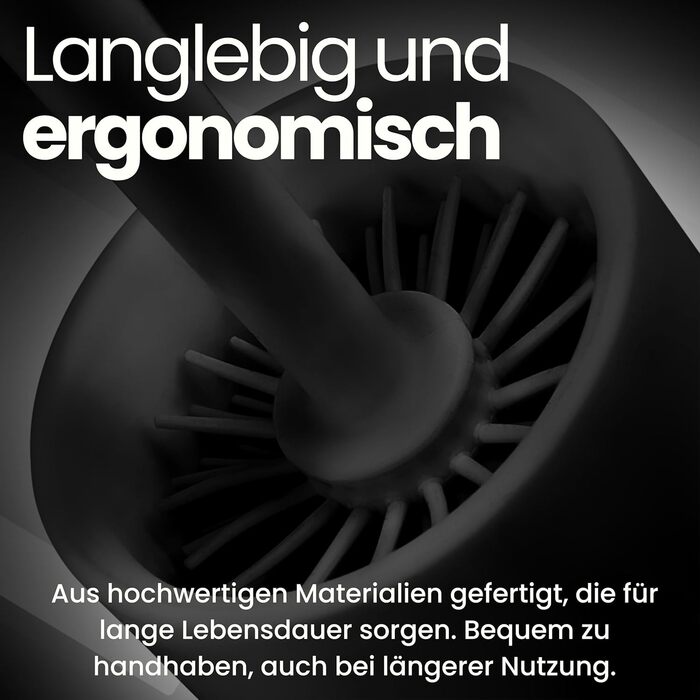 Набір для туалету Cleangang®: щітка для унітазу з тримачем, чорний силікон, швидке висихання, сучасний дизайн