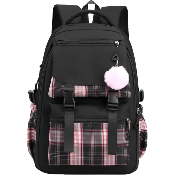 Чорний шкільний рюкзак Aryan для підлітків, дівчат та жінок. Легкий рюкзак на 17 дюймів з відділенням для ноутбука, стильний та підходить для подорожей, навчання та роботи.