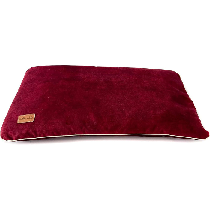 М'яке ліжко-подушка для собак та котів. Зміцнена, м'яка, безпечна для тварин. Розмір 60x40 см, колір вишня (XS)