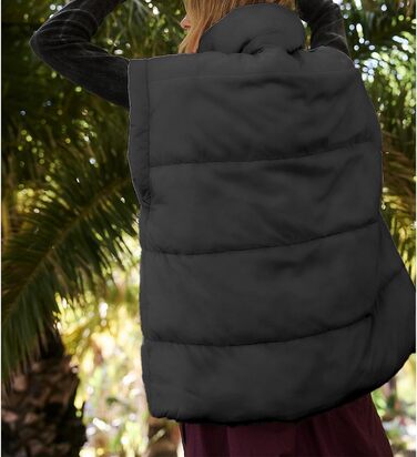 Жіноча пухова жилетка Ainangua з коміром-стійкою, на блискавці, без рукавів, тепла, чорна (XXL)