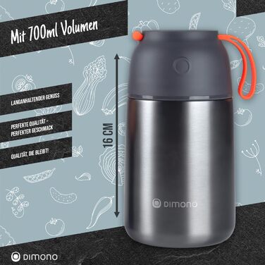 Ланч-бокс Dimono® з нержавіючої сталі, 700 мл - контейнер для їжі на виніс