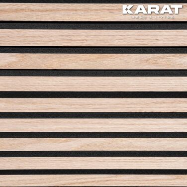 Акустичні настінні панелі KARAT з натурального шпона для шумоізоляції та звукопоглинання, дерево та фетр (60 x 60 см, Білий дуб)