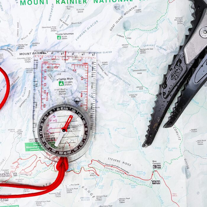 Sun Company ProMap Kompass – Ultralight baseplate compass with declination scale – Accurate orientation baseplate compass for hiking, backpacking, camping, and survival navigation