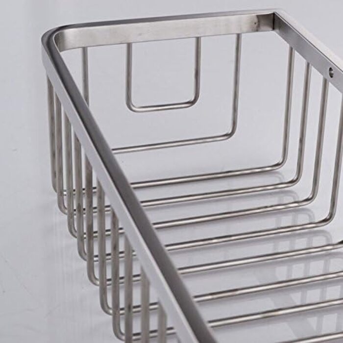 Konhard CS004 Rectangular Storage Stainless Steel Shower Caddy Brushed Shower Shelves SUS304 Stainless Steel Rustproof