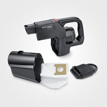 SEVERIN SEPURO акумуляторний ручний та стійковий пилосос з інноваційною технологією пилозбірників та акумулятором Einhell Power, бездротовий пилосос з мішком для алергіків, акумуляторний пилосос, HV 7185 (PRO пилозбірник)