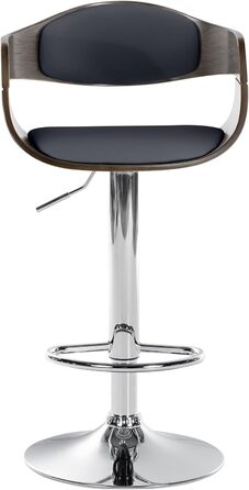 Kingston Adjustable Bar Stool with Faux Leather Seat - Black/Gray