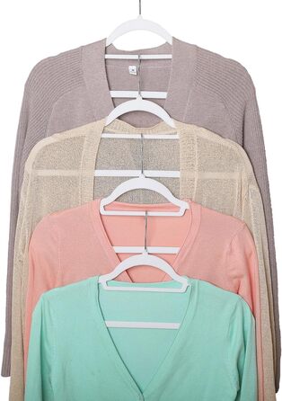 Набір вешалок для одягу SVITA (10 шт.) - вешалки для костюмів, антиковзаючі, з оксамиту, білі