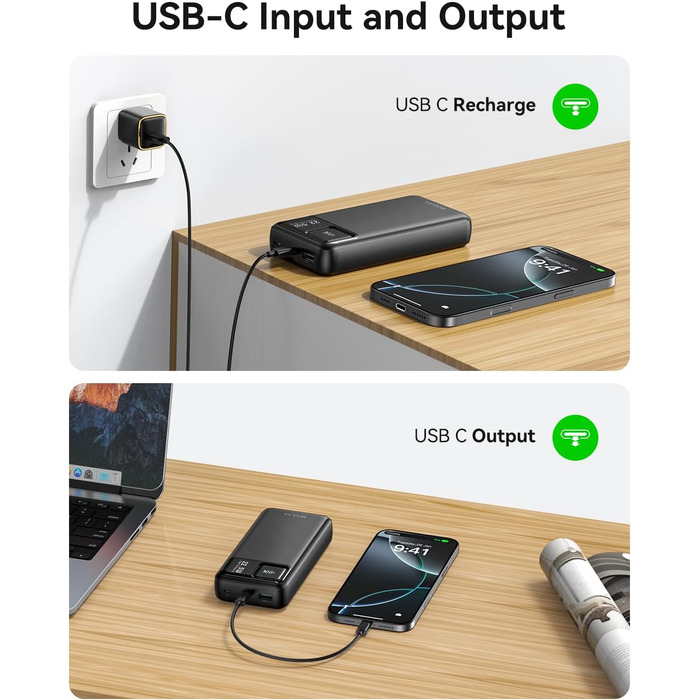 Power Bank Kuulaa 20000mAh з USB-C: Швидка зарядка для iPhone, Samsung та інших