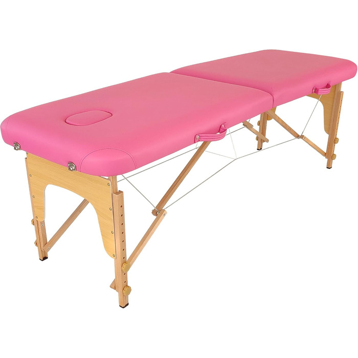 Масажний стіл Beltom® Basic з 2 зонами, 185 x 60 см, рожевий - легкий (11,8 кг)