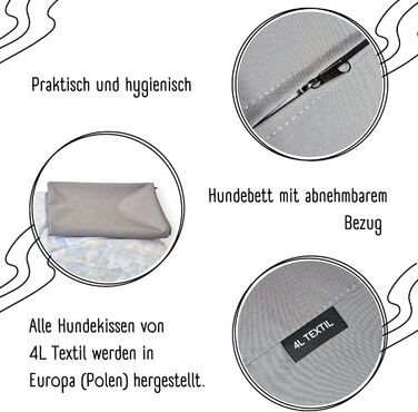 Водонепроникне собаче ліжко 80x60 см, темно-зелене, 4L Textil ZOE