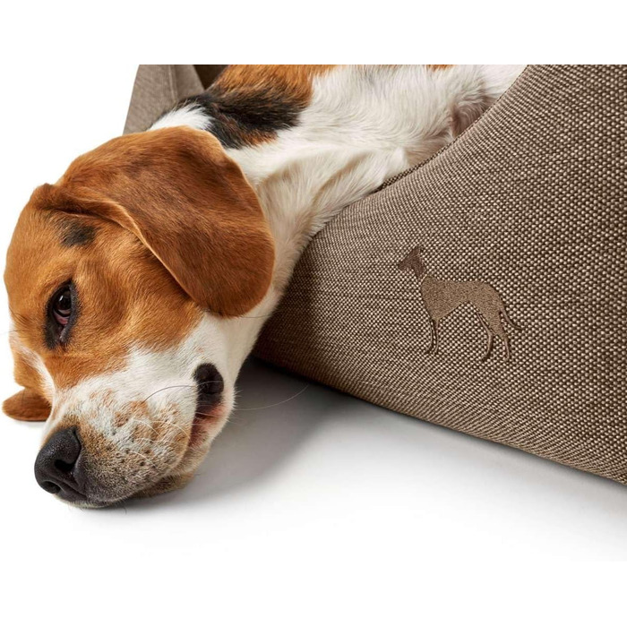 Софа для собак HUNTER Livingston, лежанка для собак, тканина, класичний дизайн, S, коричневий, 60x43x16 см