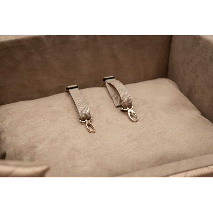 Автокрісло для собак та котів | Чорний велюр | 57x50 см | Зручне автоліжко для тварин