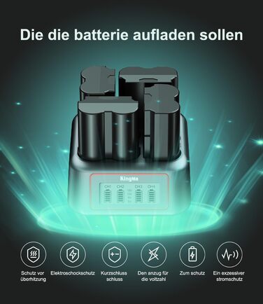 Зарядний пристрій King Ma для акумуляторів камер, 4-канальний, 45W PD, LED-дисплей, сумісний з Sony A7III/A7IV/A7RIII/A7RV/A7C/A7CII/A6700/A9/A9III/A1/ZV-E1/FX3/FX30 (NP-W235)