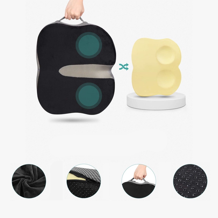 Ортопедична подушка для сидіння з ефектом пам'яті (Memory Foam) для розвантаження куприча