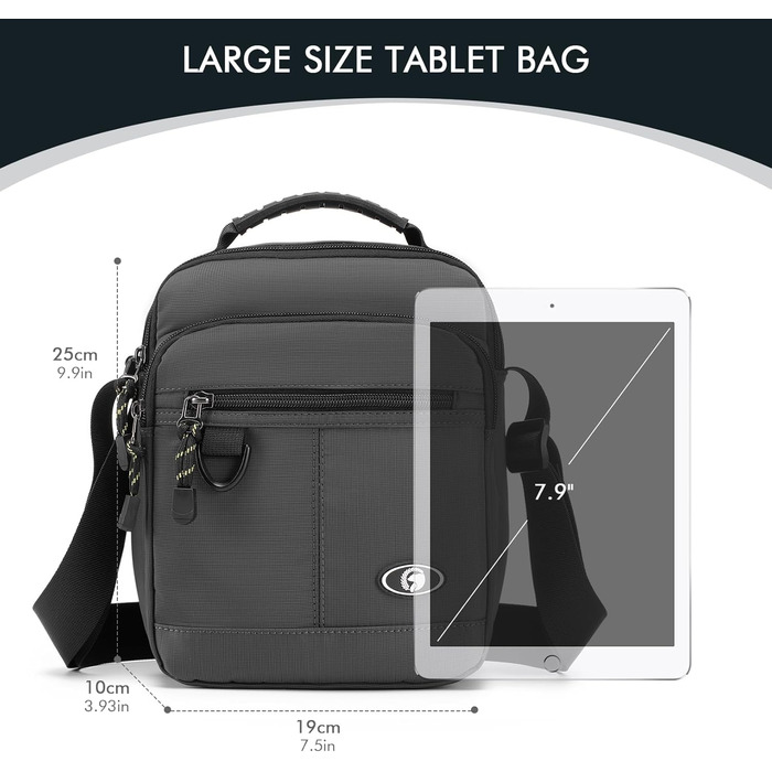 Чоловіча сумка на плечі BAGZY: велика нагрудна сумка-рюкзак для роботи, навчання та подорожей (579grün)