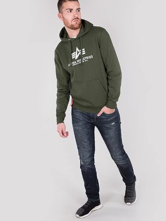 Чоловічий базовий худі Alpha Industries з капюшоном, темно-зелений, розмір S