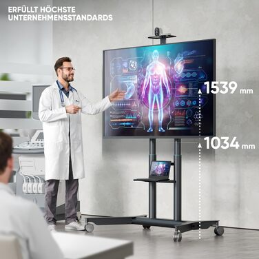 Мобільний стійка-підставка для телевізора ONKRON TS1871-C, 55-90 дюймів, до 75 кг, VESA 800x600, колісна база, Graphite/Nature's Delight