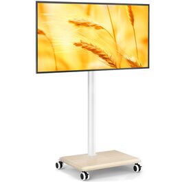 Підставка для телевізора мобільна на коліщатках з поличкою, 27-60 дюймів, до 40 кг, VESA 400x400, бежевий