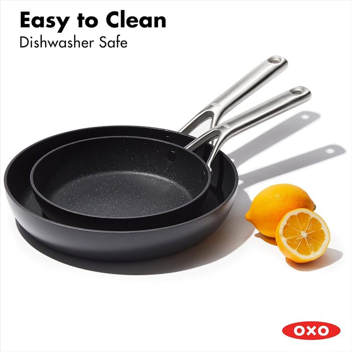 Набір сковорідок OXO Pro Professional Ceramic Non-Stick, 2 шт., 20.3 см та 25.4 см, чорний