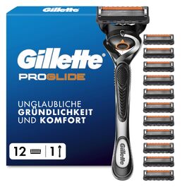 Бритва Gillette Proglide для чоловіків, сталевий корпус, сіро-чорний колір (набір 12 шт.)
