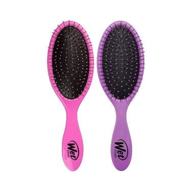 Щітка для волосся Wet Brush Original Detangler з м'якими IntelliFlex щетинками, для всіх типів волосся - 2 шт. (Рожевий та Ліловий)