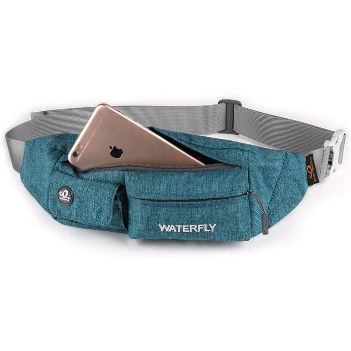 WATERFLY Поясна сумка на пояс для жінок та чоловіків: стильна сумка через плече для спорту, бігу, дресирування собак, подорожей (Peacock Blue)