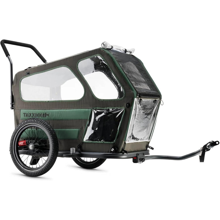 Фahrradanhänger TAXXI Dog M для собак до 40 кг - стабільний, з двома входами, сіткою, відбивачами, з'єднувачем, складаний, водостійкий