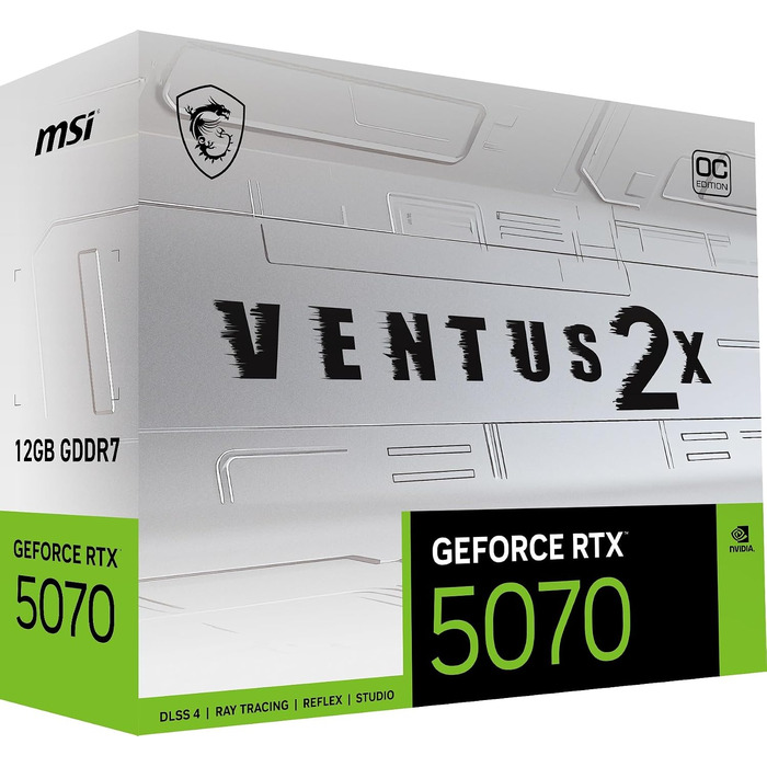 Відеокарта MSI GeForce RTX 5070 VENTUS 2X OC WHITE 12GB GDDR7, PCIe 5.0