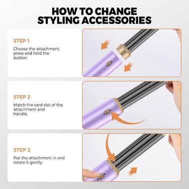 Фен-щітка Pro Airstyler 5 в 1: 1000W, іонізація, 30мм насадка для локонів, сушка, укладка, випрямлення. Violet