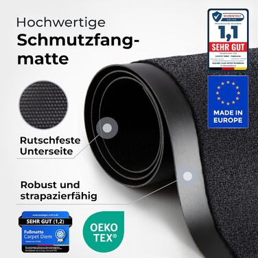 Килимок для дому Carpet Diem: антиковзаюча штормолова килимова підставка для входу, 40x60 см, антрацит