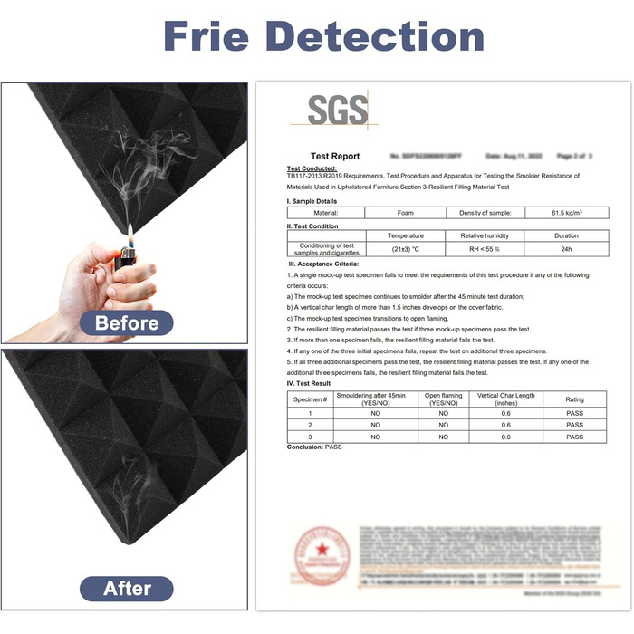 Звукопоглинаючі панелі AGPtEK, акустичний поролон для студії, офісу та кімнати (24 шт, 25x25x5 см, сірий та чорний)