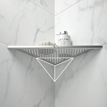 Поличка для душу Eck з нержавіючої сталі 304, органайзер для ванної кімнати з сітчастою конструкцією, вбудована поличка для ремонту ванної кімнати (шліфована, 254 мм - 2 шт.) (305 мм - 2, срібна)