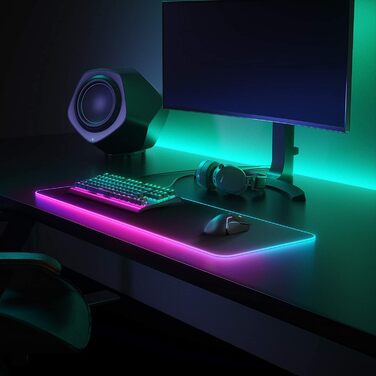 MU Gaming Mousepad RGB, XXL, 800x300mm: килимок для миші геймерський, RGB підсвічування, чорний