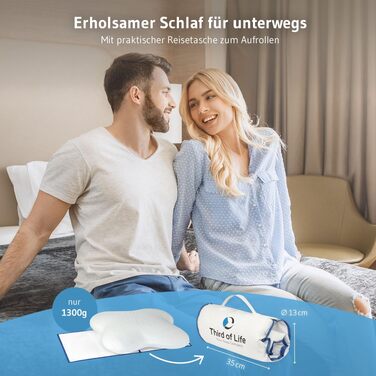 Ергономічна подушка для сну на боці ACAMAR (Memory Foam) з терморегулюючим чохлом, форма метелика, біла
