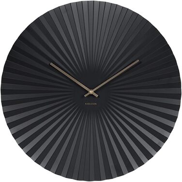 Karlsson KA5642WD Table and Wall Clock XL Flip Clock Wood 17.5 x 37 x 9 cm (Ø 50 cm, Steel Black)