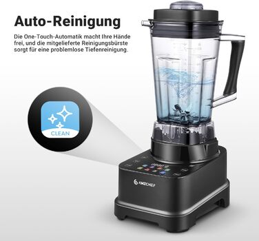 AMZCHEF 8-in-1 Multi Stand Mixer with Auto-IQ | 2000W High-Power Mixer with LCD Touchscreen | 2L Blender with 8 Smart Menus and 10 Speeds for the Kitchen | Black 25.6 x 20.1 x 47.6 cm Black
