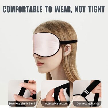 Набір 2 шт. Шовкові маски для сну OLESILK, 100% шовк, для жінок та чоловіків, унісекс, чорний + персиково-рожевий