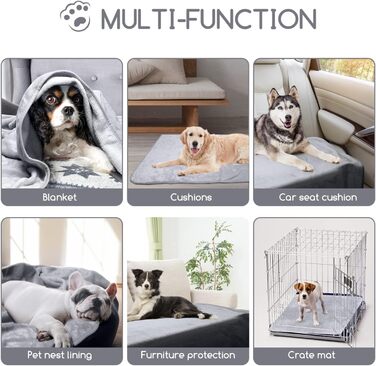 М'яка флісова ковдра для собак Nobleza, 160x100 см, сіра