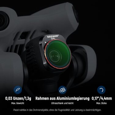 Набір фільтрів NEEWER ND&CPL для DJI Mini 4 Pro: 6 шт. (ND8, ND16, ND32, ND64, ND128, CPL) з ультратонким рамкою. Фільтри для дрона з HD склом, комплект