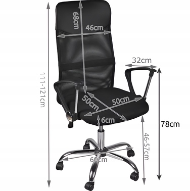 Офісне крісло з сітки Malatec 23236
