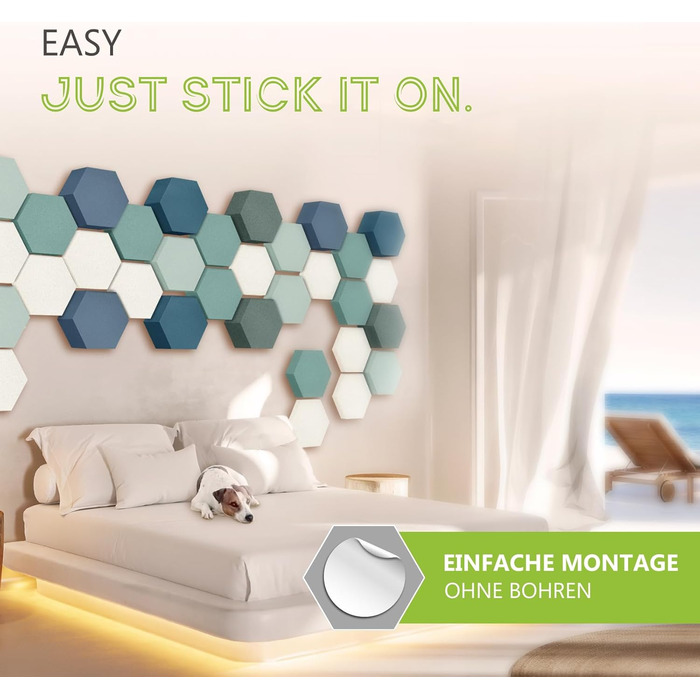 Акустичні панелі platino24 Edition LOFT 3D, набір 8 елементів Ø 300мм для звукоізоляції стін та стелі, звукопоглинаючі плити Basotect (30-70мм) у кольорах Platinum, Anthracite, Denim