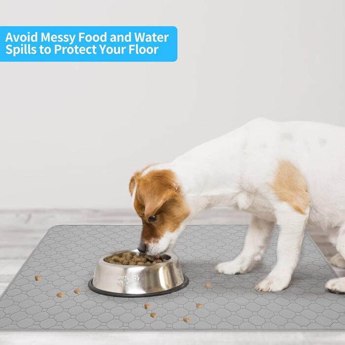 Водонепроникний килимок для годування собак BINGPET, набір 2 шт., з антиковзким покриттям, для собак та котів, з піднятим краєм, поглинаючий, миючий, сірий (60 x 90 см), коричневий (60*90 см), сірий (40,6*61 см)