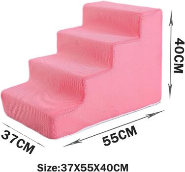 Сходинки для тварин Sharplace з 4 сходинок, рожеві: безпечні та зручні для собак та котів