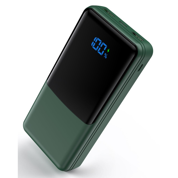 Повербанк Power Bank 27000mAh з швидкою зарядкою USB-C PD 20W, зовнішній акумулятор для iPhone та Samsung з LED-дисплеєм, 2 входи та 3 виходи