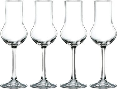 Nachtmann Grappa Glasses 109 ml, Set of 4, Vivendi, 89736, Crystal Stem Glasses, Liqueur Glasses, Dishwasher Safe