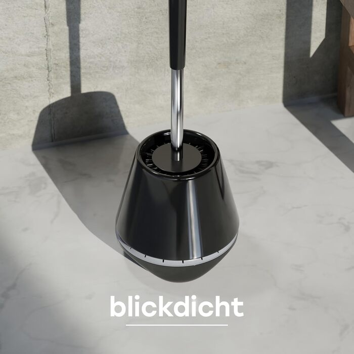 SAVEGA® Оригінальна силіконова щітка для унітазу - комплект з тримачем. Антибактеріальна щітка для туалету, чорний/сірий колір.