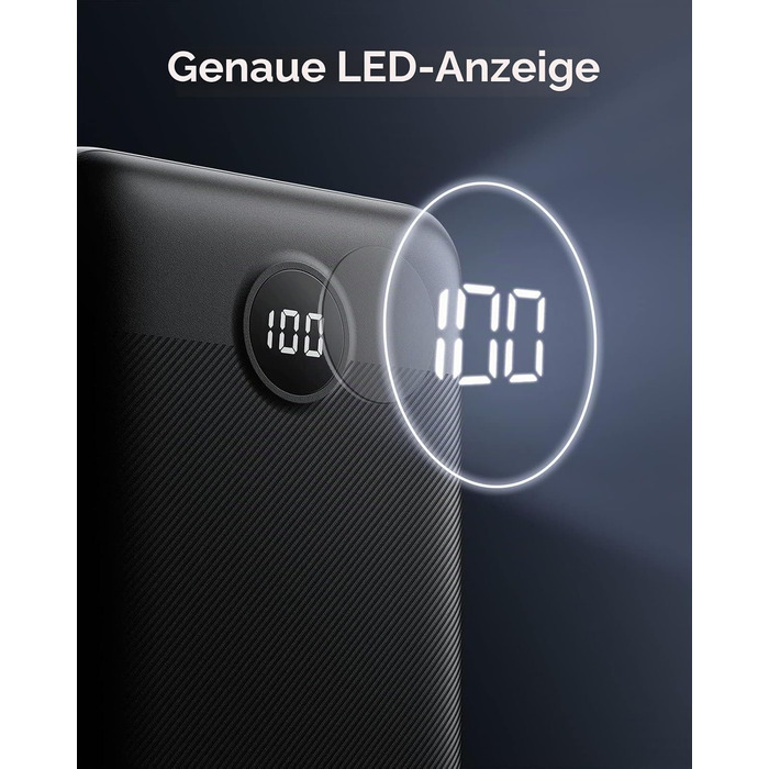 Power Bank VEGER 30000mAh 20W PD: Зовнішній акумулятор USB-C з LED-дисплеєм для iPhone, iPad, телефонів та планшетів