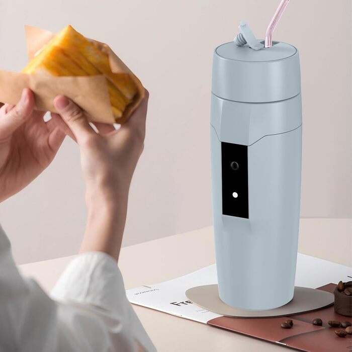 Електричний чайник Glas Elektrisch 0.6L, 500W з регулюванням температури 40-75°C, таймером, сенсорним керуванням, BPA-free, компактний, для дому/кемпінгу, білий (сірий)