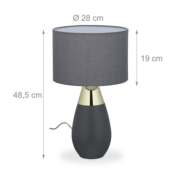 Приліжковий світильник Relaxdays Touch oval XL