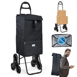 Тростина-тележка Vounot з підйомником для сходів та холодильником, складаний візок для покупок на 3 колесах, 40 л, чорний